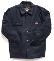 Ben Davis - Men's Original Style Jacket with Front Snap Indigo Demin