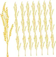 COSMEVIVI 100pcs Simulated Rice Stalks Fake Ears for Home Wedding Party and Landscape Decorations