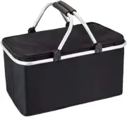 Picnic Basket Cooler Grocery Bag Laundry Basket Collapsible Portable Foldable...