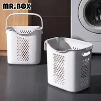 在飛比找momo購物網優惠-【Mr.Box】日式無印風洗衣籃(大籃 2入-兩色可選)