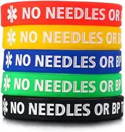 [MPRAINBOW] 5 Pcs Silicone Rubber Blood THINNER Medical Alert ID Wristband Emergency Bracelet,5 Colors
