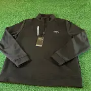 Callaway Infinity Golf Pullover Sun Protection UPF Quarter Zip Black Mens Small