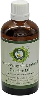 Fenugreek Oil | Methi Oil | Fenugreek Seed Oil | For Massage | For Hair Growth | For Breast Enlargement | Trigonella Foenumgraecum | 100% Pure Natural | Cold Pressed | 50ml | 1.69oz By R V Essential