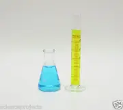 25mL Cylinder 50mL Erlenmeyer Flask Set Borosilicate Glass Graduated Lab New