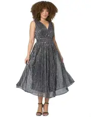 [Pink Dusk] Sparkle Bright Midi Dress in Black