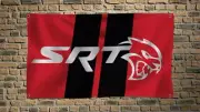 Dodge SRT Flag 3x5 FT Car Banner Hellcat for Garage Workshop Man Cave Wall