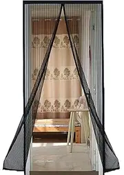 36pcs Strong Magnets Magnetic Door Screen Fly Screen Door Mosquito Nets for Room Door Size 35.43''X82.7''(90x210cm) Full Frame Loop and Hook