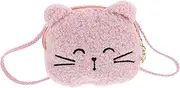 [OATIPHO] Plush Messenger Bag Plush Shoulder Bag Plush Purse for Small Shoulder Bag Plush Bag Kawaii Cat Coin Wallet Small Plush Purse for Little Little Girl Purse Polyester Pink