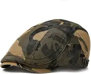 [VOBOOM] Men Cotton Newsboy Beret Hat Duckbill Buckle Cabbie Cap