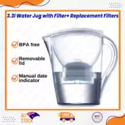 Anko 3.3l Water Jug with Filter+ Replacement Filters