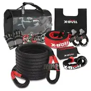 X-BULL Recovery Kit 13 PCS 4X4 4WD Kinetic Rope Snatch Strap With Recovery Ring