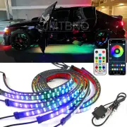 6PCS Double Row RGB LED Underglow Light Smart Neon Strip Kit Dream Color Chasing