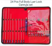 24 PCs Full Body Liposuction Luer lock Cannulas Fat Grafting Plastic Surgery