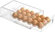 Egg Container for Refrigerator BPA Free Refrigerator Organizer Bins,Stackable Egg Holder for Refrigerator,18 Egg Tray,Clear