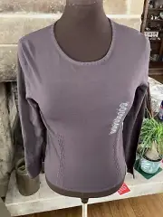 Oscar De La Renta Top/sweater Sz Small Color Coffee Rayon/Nylon Blend Lg Sleeves