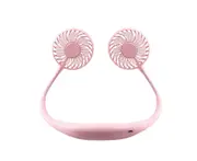 Led Lamp Aromatherapy Sports Neck Fan Usb Charging Portable Fan - Pink