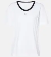 [Givenchy] Givenchy 4G crystal-embellished cotton jersey T-shirt AU 14 white