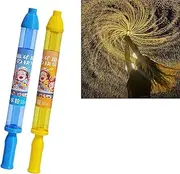 Firework Water Gun for Adults - High Pressure Pull-Out Water Spray Gun, Romantic Pink Fireworks Water Spray Toys for Couples, Pool & Beach Fun (2, Blue-Yellow)