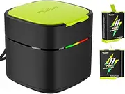 ICLIPE GP-FCK-B11 Battery Charger Charging Box for Battery with Dual Battery Channels Compatible with GoPro Hero11/10/9 Charging Box with USB Port&2 Card Slots with 2pcs 1750mAh Batteries