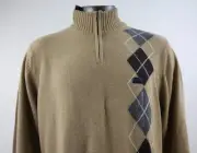 NEW Arrow Argyle Men's Front Zip Pullover Long Sleeve Sweater Size L