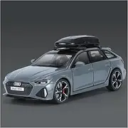 Scale Finished Model Car 1:32 Scale for Audi RS6 Avant Alloy Station Wagon Alloy Car Model Diecast Collection Car Souvenir Decoration Die-cast Vehicle(Chrome)