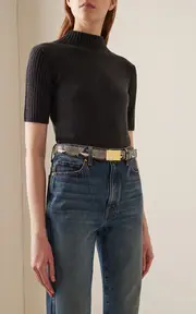 [Khaite] Elio Snake-Effect Leather Belt