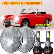 2× For MG Midget 1969-1979 Dodge 7 inch LED Round Headlights Pair DRL Hi/Lo Beam