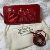 在飛比找蝦皮購物優惠-正品vivienne Westwood 紅色手拿包 斜背包