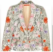 NWT Alice + Olivia Macey Sequined Embroidered floral Blazer S $797