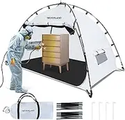 NEVERLAND Protable Paint Booth Tent - 10x6x6.2 ft Large Spray Paint Tent with Frond and Rear Doors, Two Air Vent and Windproof Hooks Paint Booth for DIY Hobby Tool Spray Paint Shelter(Black)