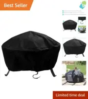 Stylish Protection: 36-Inch Heavy-Duty PVC Round Fire Pit Cover with Drawstring