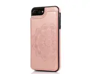 C36 Rose Gold Mandala Embossed Smartphone Case Protection for iPhone 14 Pro Max 6.7 inch