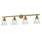 Innovations 4 Light Small Cone Bathroom Fixture in Brushed Brass - 215-BB-G64