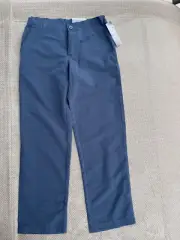 NWT CHAPS Boys School Uniform Flat Front PERFORMANCE Pants, Navy Blue, size 12
