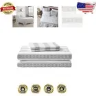4-Piece King Size Snowflake Fair Isle Flannel Sheet Set - Oeko-Tex Certified