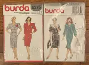 Vintage Burda Women’s Dress Clothing Sewing Pattern Lot Of 2