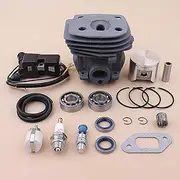 47mm for H 357 359 Ignition Coil Crank Bearing Oil Seal Fuel Filter Line Decompression Valve Set Cylinder Piston Kit Spare Parts