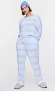 FREE POST NWT Peter Alexander Plus Fuzzy Stripe Pyjama Set 2+ RRP $160