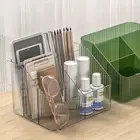 Bedroom Storage Container Transparent Visible Multi Compartments Makeup Brush