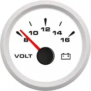 MCFPGFVKNA 52mm 2'' Marine Boat Voltmeter Motor Auto Volts Indicator Voltage Gauge Universal 12V 24V Car Volt Gauge with 7 Colors Backlight Automotive Voltmeter(N)