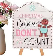 Gingerbread Wooden Signs, Christmas Tabletop Gingerbread Wood Sign, Christmas Party Welcome Sign Gingerbread Shop Sign Holiday Decor for Home Party Outdoor Indoor