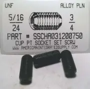 5/16-24x3/4 Hex Socket Set Screws Cup Point Alloy Steel (15)