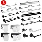 ACA Towel Rail Racks Toilet Roll Paper Holder Robe Hooks Bath Accessories Set