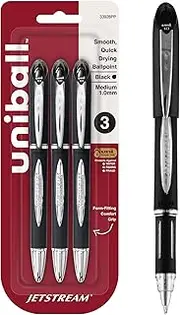 uni-ball Jetstream Ballpoint Pens, Bold Point (1.0mm), Black, 3 Count