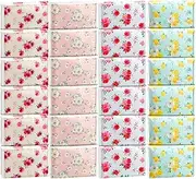 24 Packs Slim Pack Facial Tissues 3 Ply Pocket Tissues Travel Tissue Packs Bulk Individual Tissue Packs Wallet Size for Travel Wedding Party Favors, 10 Sheets Each Pack, 4 Designs (Floral)