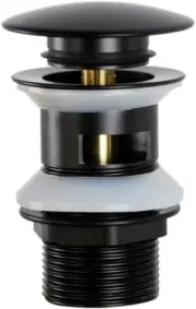 Pop up Sink Plug Slotted Black Click Clack Basin Waste Plug with Overflow for Ba