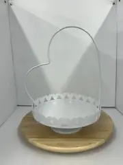 White Heart Cake Stand/Spirits Tray