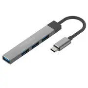 Promate LITEHUB-4.GRY 4-in-1 Ultra-Slim Multi Port Hub. Includes USB-C & USB-A Adapter. 4x USB-A Ports, Transfer Rate up to 480Mbps, Compatible with Win & Mac. Easy Plug & Play. Black [LITEHUB-4.GRY]