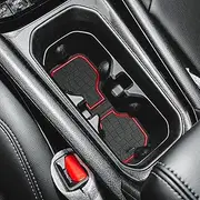 Auovo Cup Holder Insert Liners Compatible with Compass 2022 2023 Accessories Anti-dust Door Mats Center Console Mats 16PCS Set (RED)