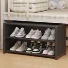 Space Saving Long Shoe Rack Dust Proof Cover Shoe Storage Shelf Entryway